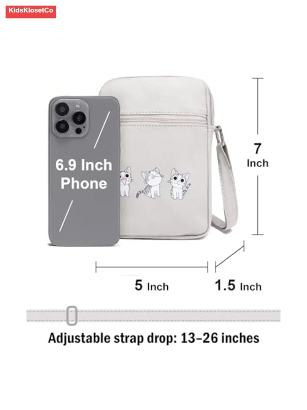 Mini Canvas Crossbody Bag for Girls Lightweight Pouch with Adjustable Strap